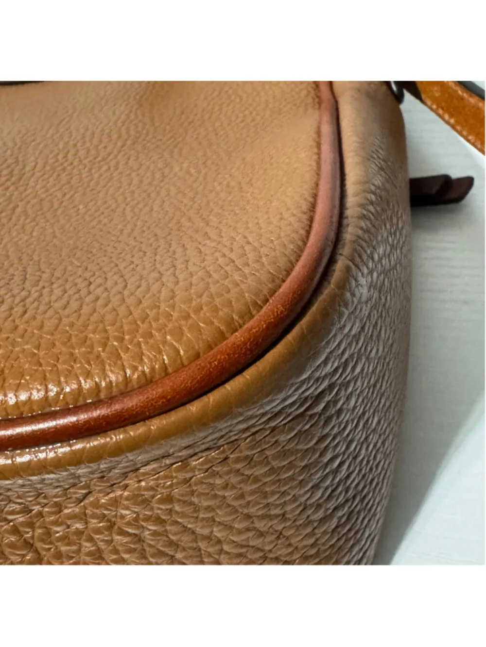 Dooney & Bourke 1975 Pebbled Leather Crossbody Shoulder Bag Brown Red